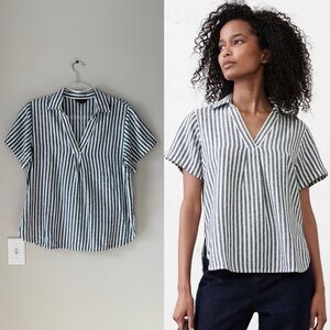 Banana Republic Linen Blend Striped Blouse